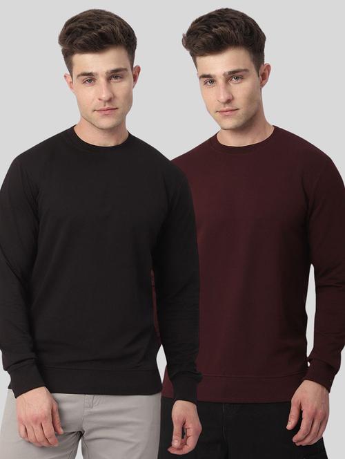 men pack of 2 solid long sleeves sweatshirt - 21930739 - Very Small Image - 1