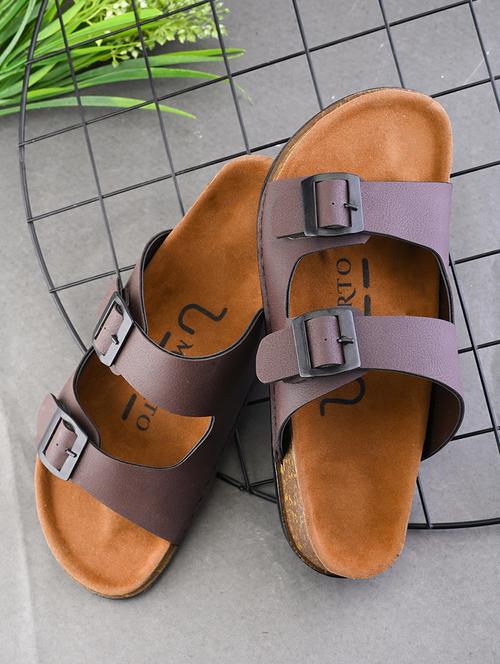 men brown slip on slider - 21930789 - Very Small Image - 1