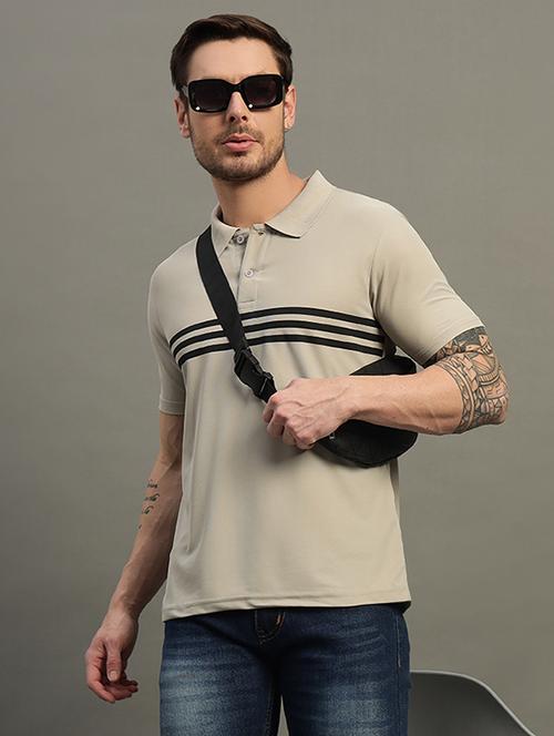 men striped short sleeve regular fit polo t-shirt - 21931040 - Very Small Image - 1