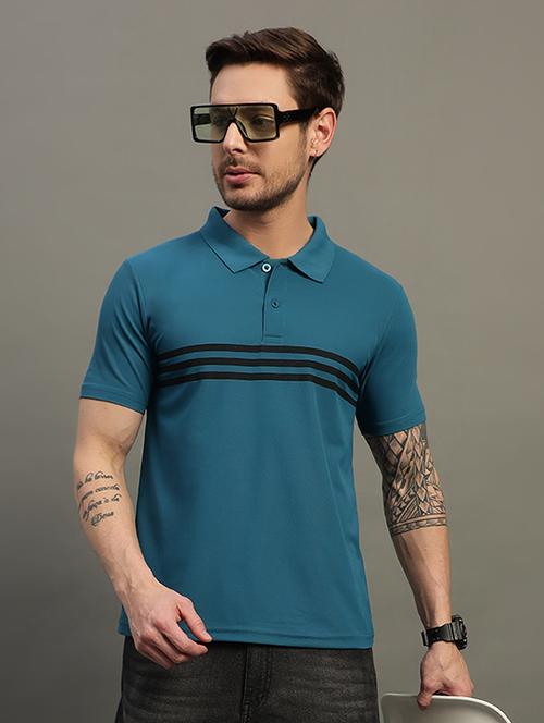 men striped short sleeve regular fit polo t-shirt - 21931042 - Very Small Image - 1