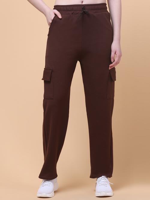 women brown solid mid rise cargo - 21931397 - Very Small Image - 1