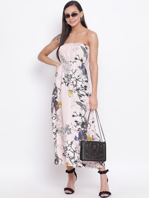 women floral print sleeveless tube dress - 21931405 - Very Small Image - 1