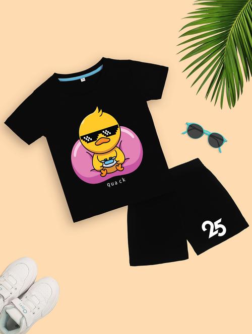boys printed t-shirt & shorts casual wear set - 21931464 - Very Small Image - 1