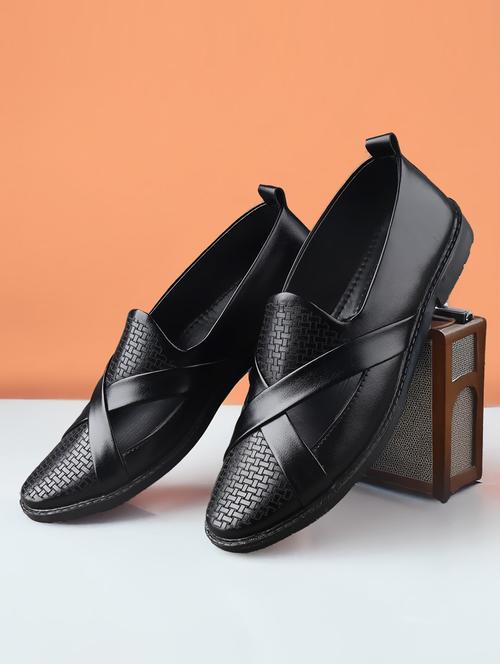 men black slip on mojari - 21931599 - Very Small Image - 1