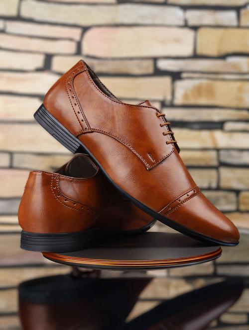 men tan lace-up brouge - 21931655 - Very Small Image - 1