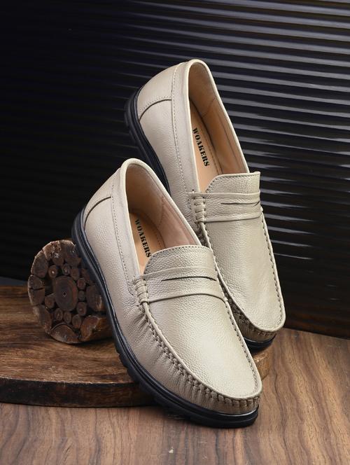 men cream slip on loafer - 21931715 - Very Small Image - 1