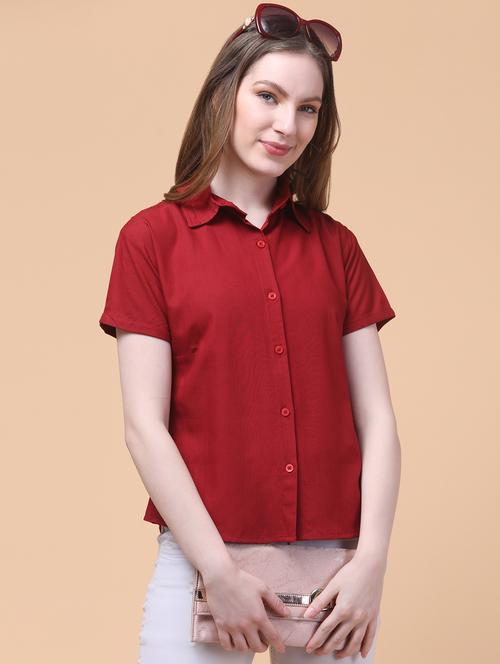 women solid collared short sleeve shirt - 21931948 - Very Small Image - 1