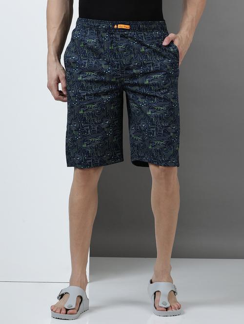 navy blue cotton lycra  shorts - 21932054 - Very Small Image - 1