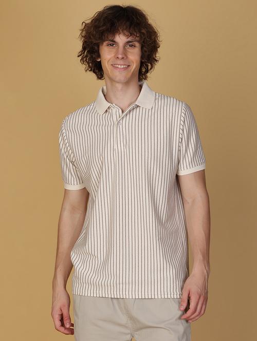 men striped short sleeve regular fit polo t-shirt - 21932214 - Very Small Image - 1