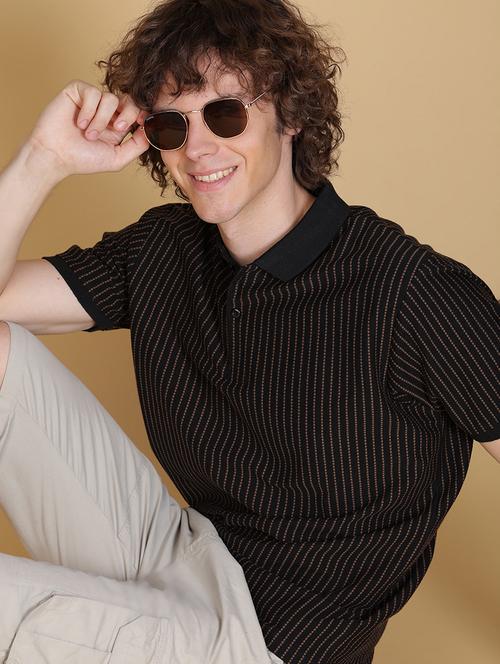 men striped short sleeve regular fit polo t-shirt - 21932215 - Very Small Image - 1