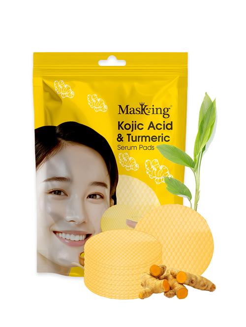 masking kojic acid & turmeric serum pads, glowing skin & hydrating skincare,(30 pads) - 21932444 - Very Small Image - 1
