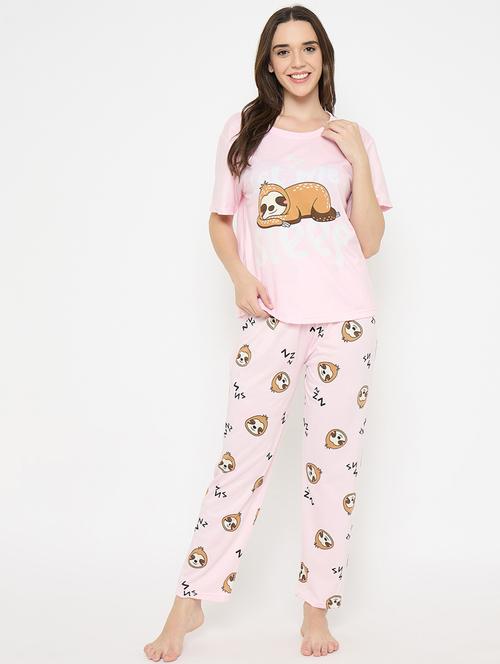 pink poly spandex pyjama set nightwear - 21932718 - Very Small Image - 1