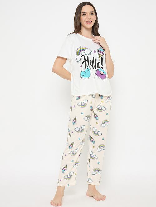 women printed nightwear pyjama set - 21932720 - Very Small Image - 1