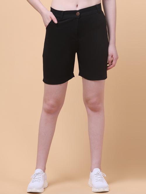 women solid slim fit regular short - 21932745 - Very Small Image - 1