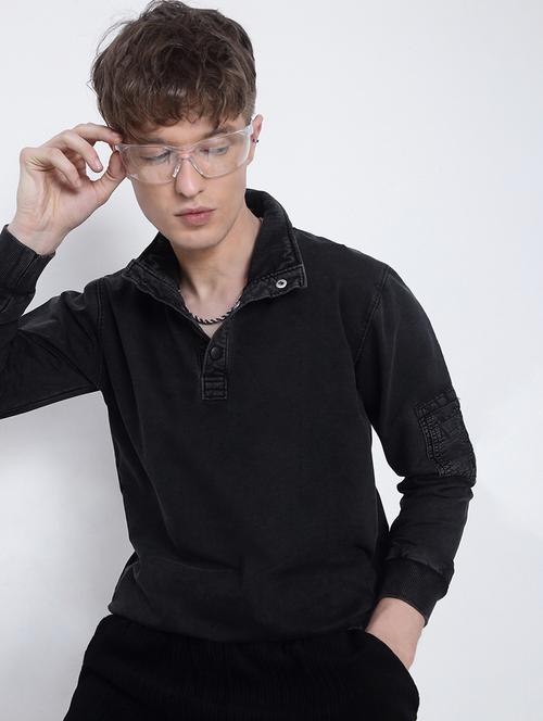 men solid long sleeve regular fit sweatshirt - 21933615 - Very Small Image - 1