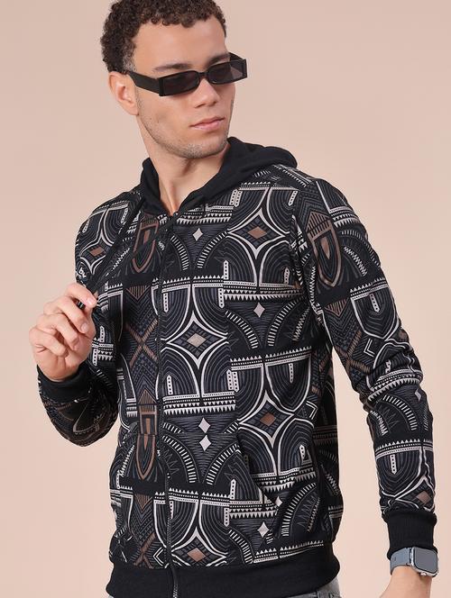 men all over print long sleeve hooded sweatshirt - 21934211 - Very Small Image - 1