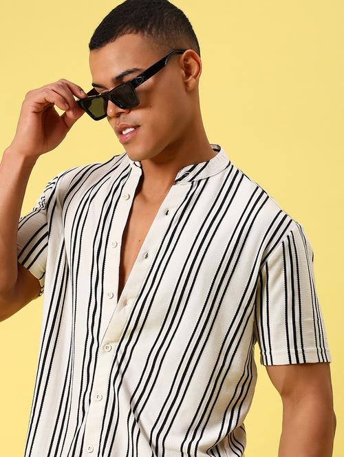 men striped short sleeve casual fit casual shirt - 21934314 - Very Small Image - 1