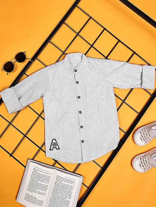 boys striped long sleeve casual shirt - 21934709 - Very Small Image - 1