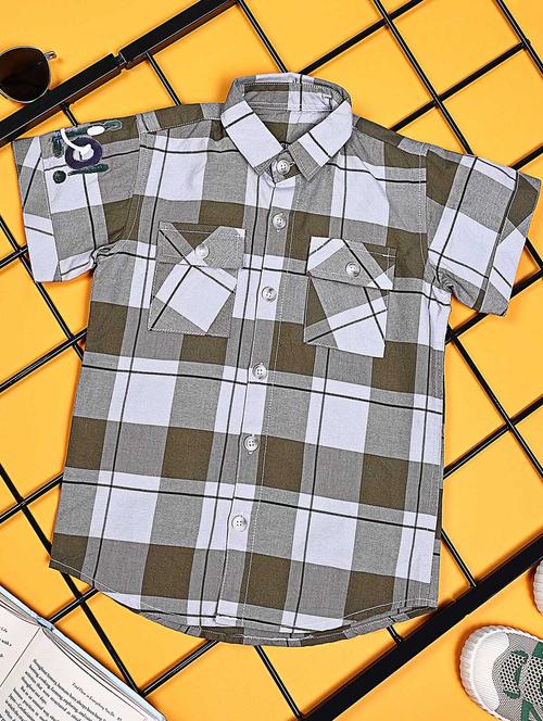 boys checkered short sleeve casual shirt - 21934716 - Very Small Image - 1
