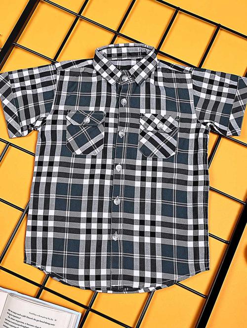 boys checkered short sleeve casual shirt - 21934721 - Very Small Image - 1