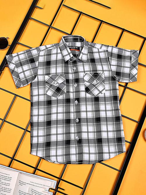 boys checkered short sleeve casual shirt - 21934725 - Very Small Image - 1