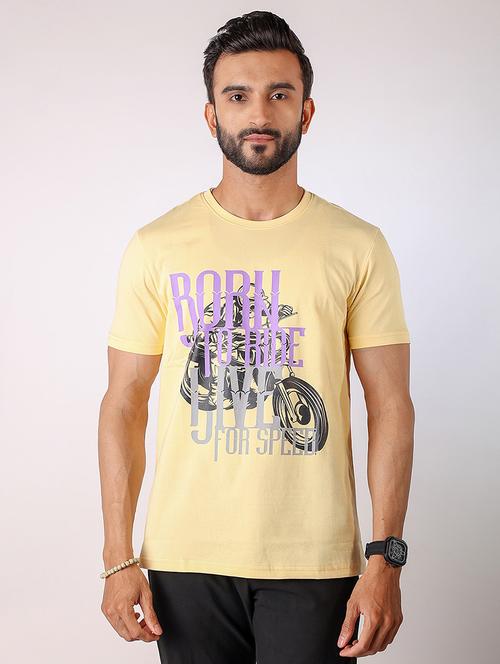men front print round neck regular fit t-shirt - 21934737 - Very Small Image - 1
