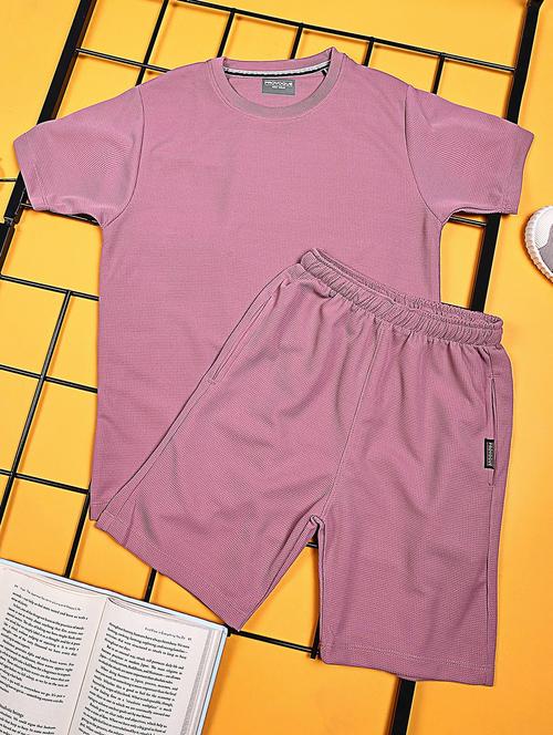 boys solid shirt & shorts co-ords set - 21934754 - Very Small Image - 1