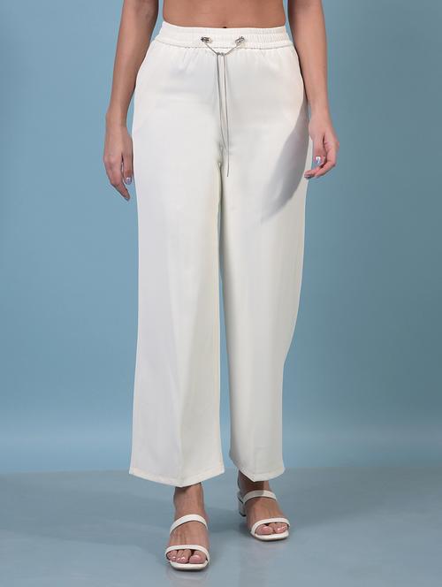 women solid high rise wide leg trouser - 21934901 - Very Small Image - 1