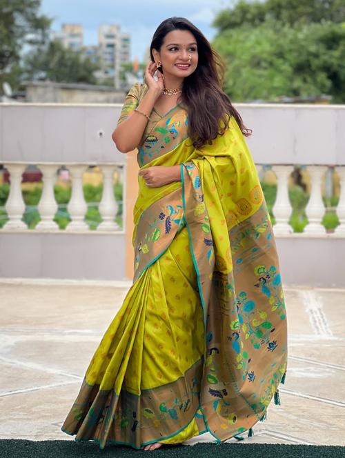 women self design paithani saree with blouse - 21935148 - Very Small Image - 1