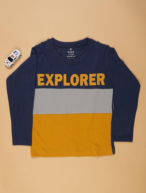 navy blue cotton tshirt - 21935215 - Very Small Image - 1