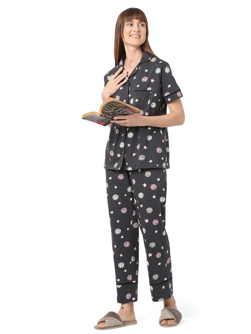 women printed nightwear pyjama set - 21935685 - Very Small Image - 1