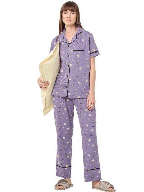 women printed nightwear pyjama set - 21935687 - Very Small Image - 1