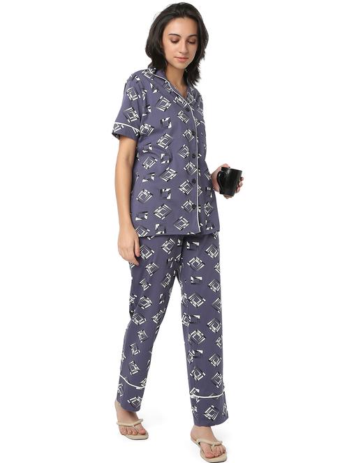 women printed nightwear pyjama set - 21935688 - Very Small Image - 1