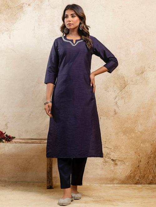 women three quarter sleeve straight kurta - 21935888 - Very Small Image - 1