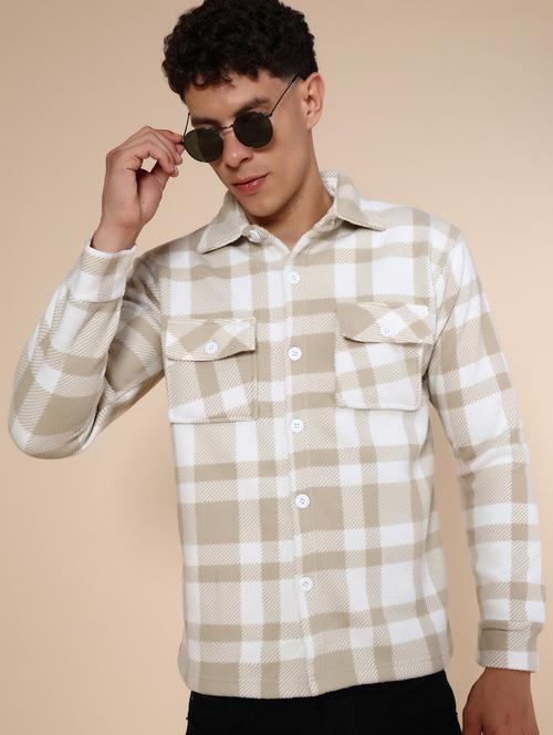 men checkered long sleeve regualr fit shacket - 21936123 - Very Small Image - 1