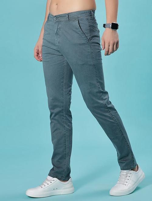 men solid mid rise casual chinos - 21936243 - Very Small Image - 1