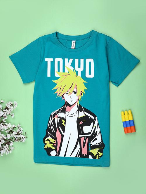 teal cotton tshirt - 21936559 - Very Small Image - 1