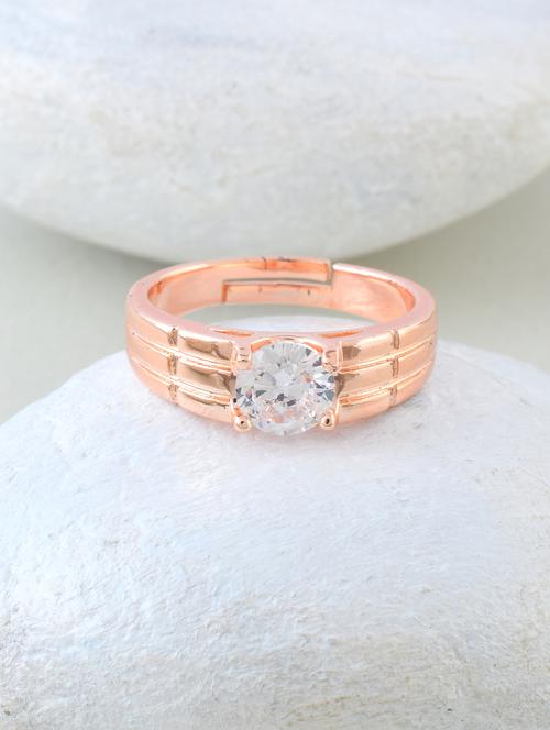 rose gold ring with clear stone accent - 21936733 - Very Small Image - 1