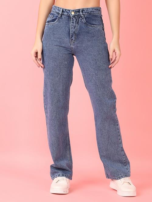women solid high rise baggy jean - 21936849 - Very Small Image - 1