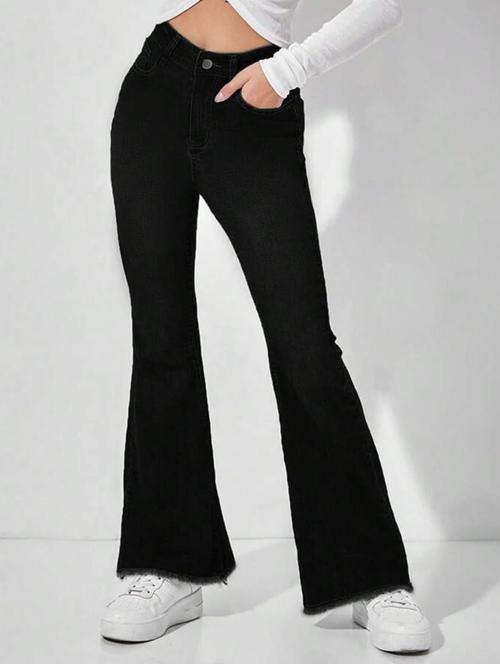 women solid high rise bootcut jean - 21936869 - Very Small Image - 1