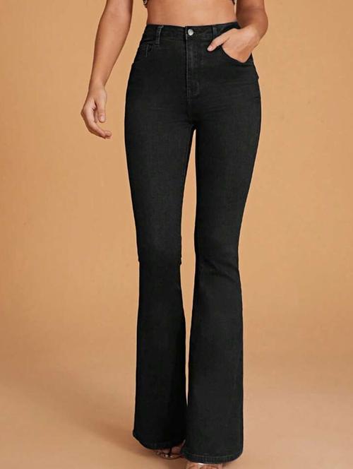 women solid high rise bootcut jean - 21936943 - Very Small Image - 1