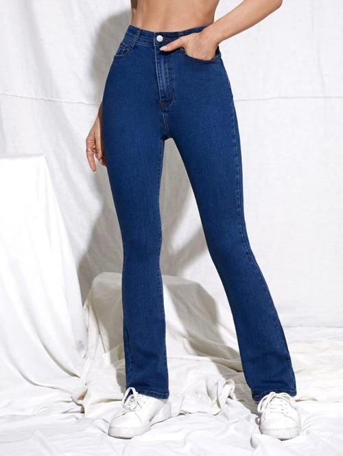 women solid high rise bootcut jean - 21936969 - Very Small Image - 1