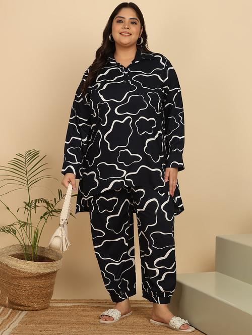 women plus size printed top & palzzo co-ord set - 21938350 - Very Small Image - 1