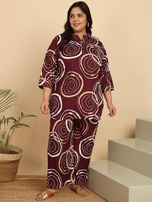 women plus size printed co-ord set - 21938355 - Very Small Image - 1