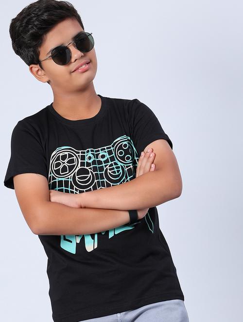 Boys Front Print Round Neck T-shirt - 21938494 - Very Small Image - 1