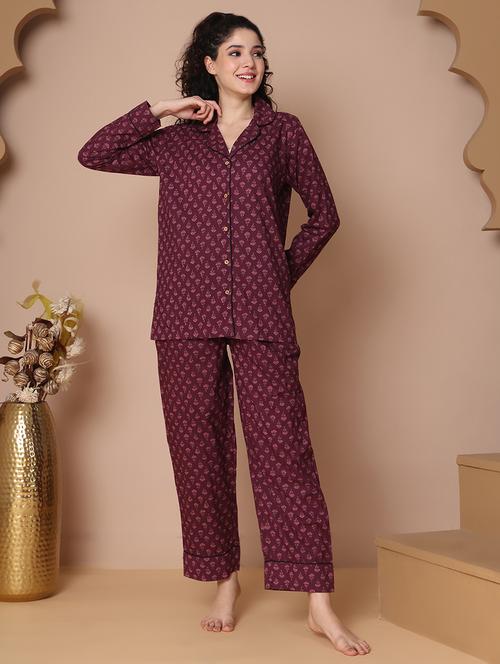 women printed nightwear pyjama set - 21938661 - Very Small Image - 1