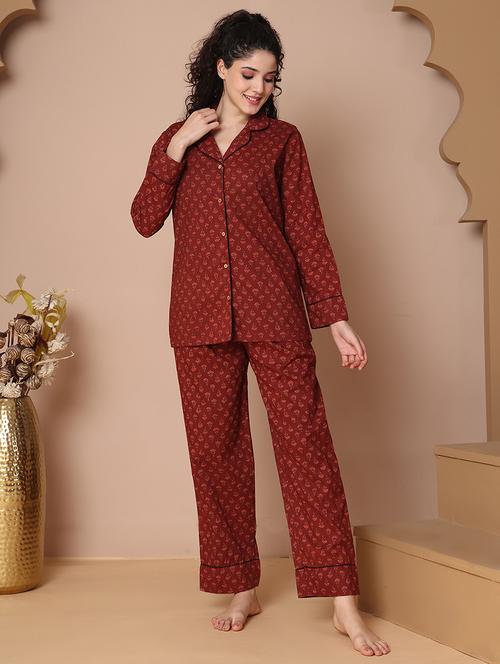 women printed nightwear pyjama set - 21938665 - Very Small Image - 1