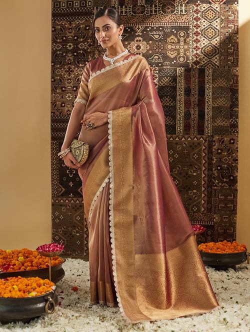 women solid with bordered saree with blouse - 21938866 - Very Small Image - 1