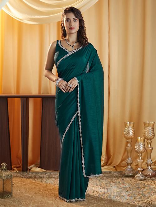 women solid plain saree with blouse - 21939164 - Very Small Image - 1