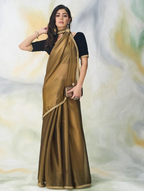women solid plain saree with blouse - 21939167 - Very Small Image - 1